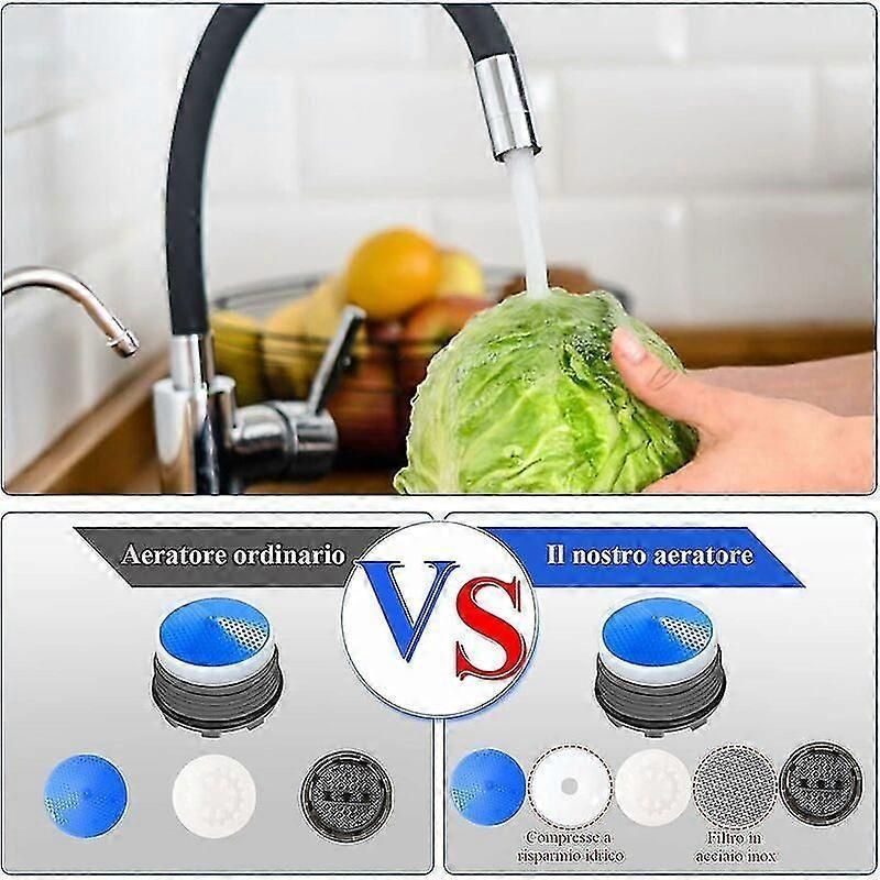 6pcs, M18.5 Aerator, Kitchen Bathroom Nozzle, Water Saving Plastic Sink Fcet Aerator With 2 Wrench, Blue