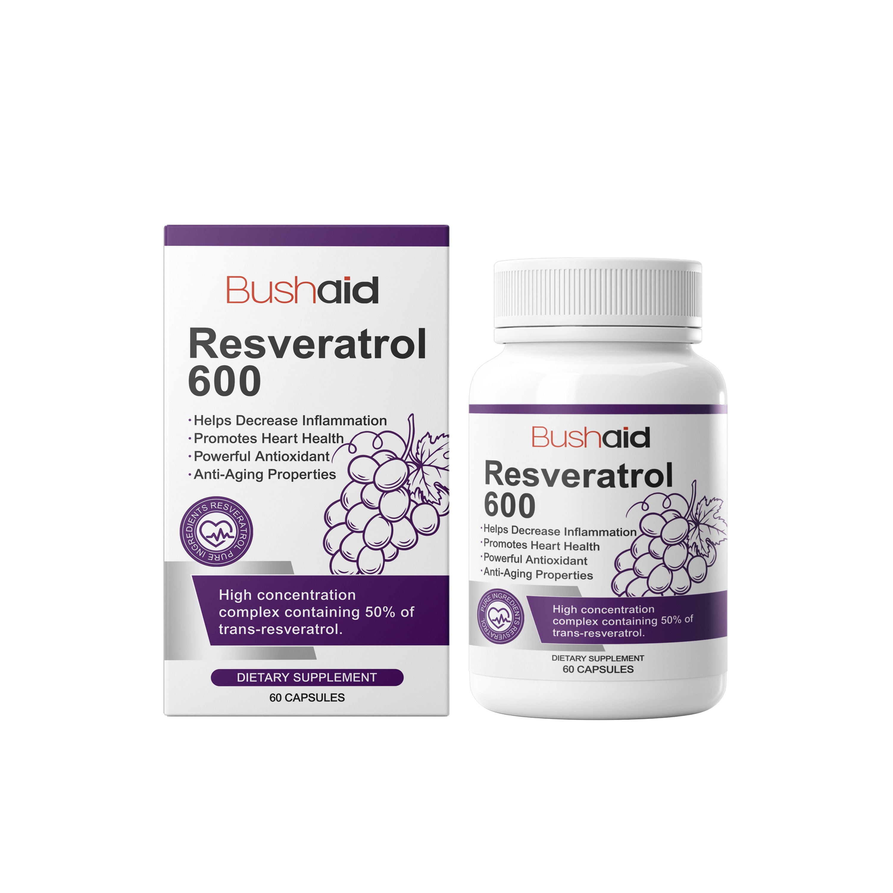 BushAid Body Care Capsule, Reduce Inflammation, Support Bone & Muscle Health ,60pcs