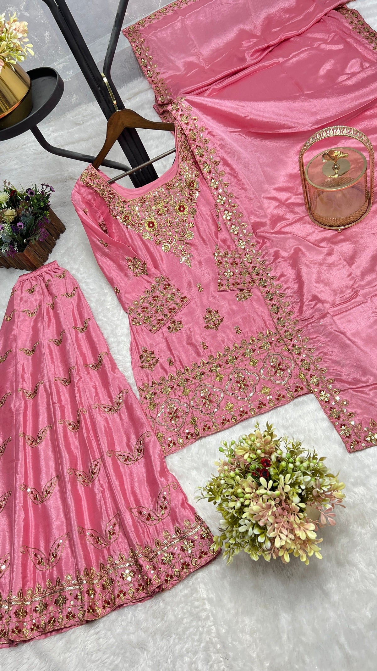 Fab Zone Plazzo Suit with Embroidery Work