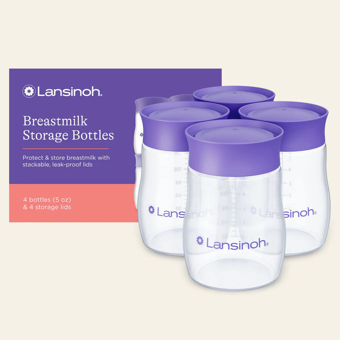 Lansinoh Breastmilk Storage Bottles (Pack of 4)