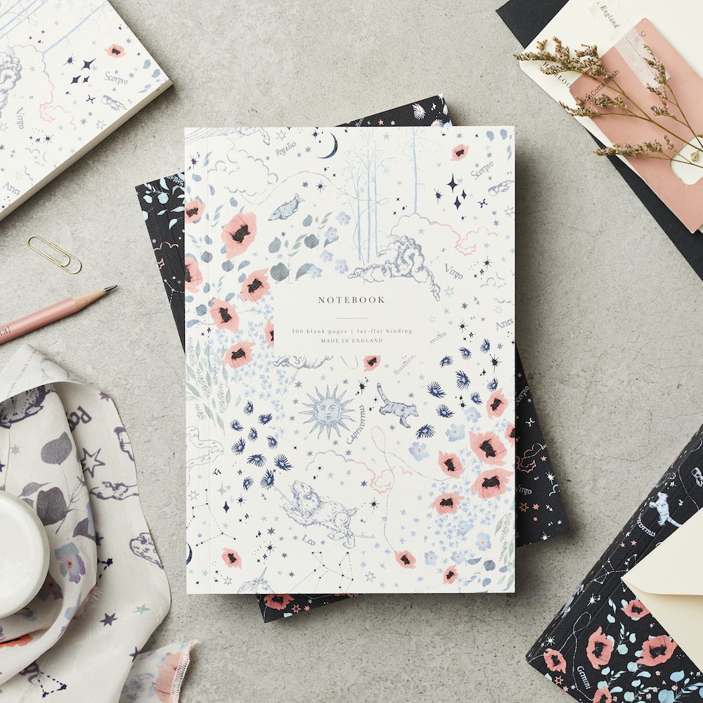 Katie Leamon L&L Zodiac Ivory Notebook and Black Pencil Set