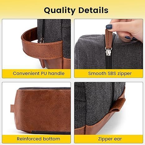 Toiletry Bag Water Hanging Dopp Kit Resistant Canvas Shaving Bag for Travel