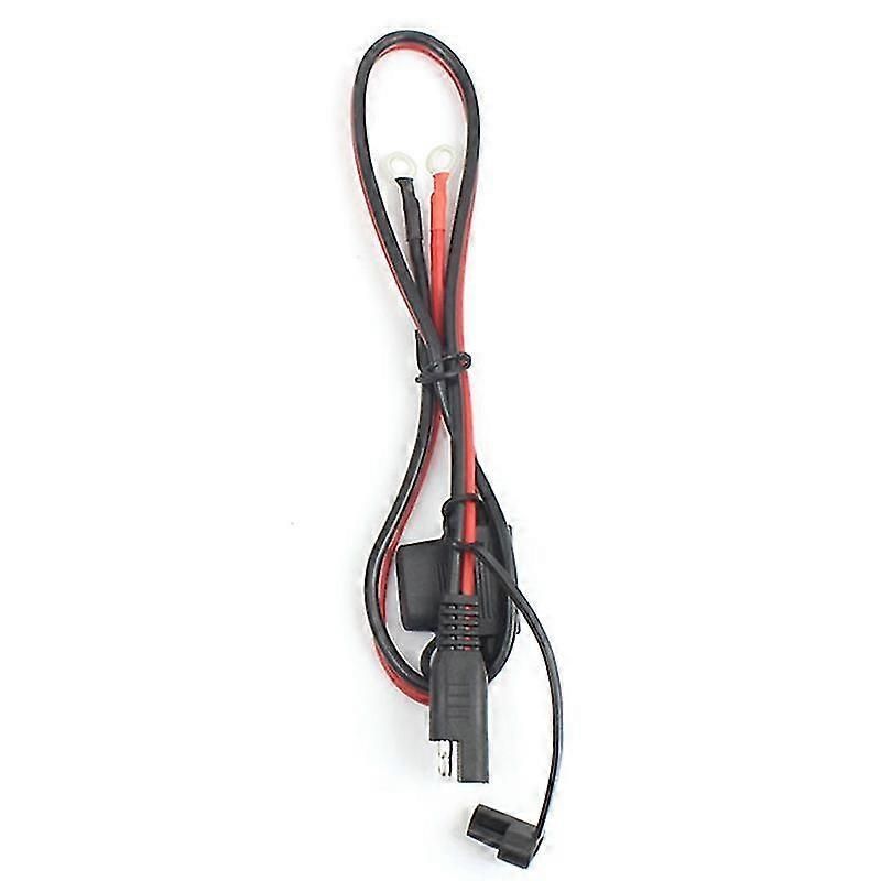 2pcs Motorcycle Battery Charger Sae Charging Cable Sae Quick Disconnect Plug To 12v Ring Terminal