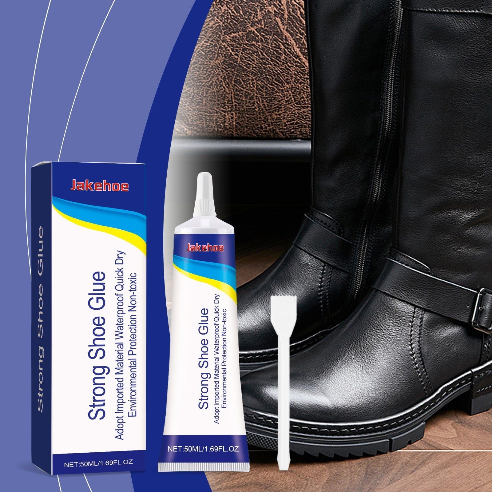 Ultimate Shoe Glue Waterproof Fast-Drying Repair Adhesive for Leather Rubber Sneakers ,1 set