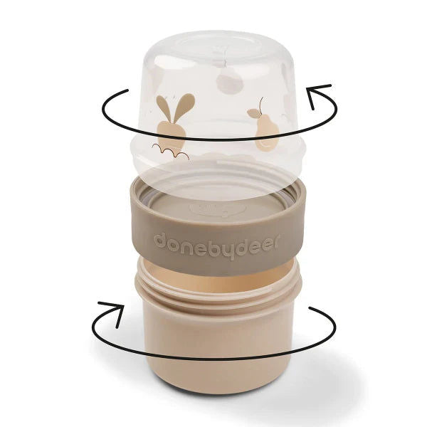 Done By Deer To Go 2-Way Snack Container S Birdee Sand