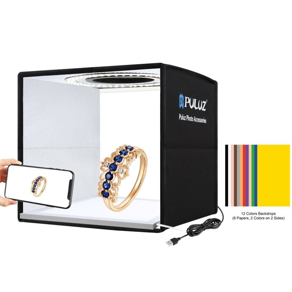 LED Light Light Light Louguz, 25cm, Photo Studio Light, Adjustable Light Box, US