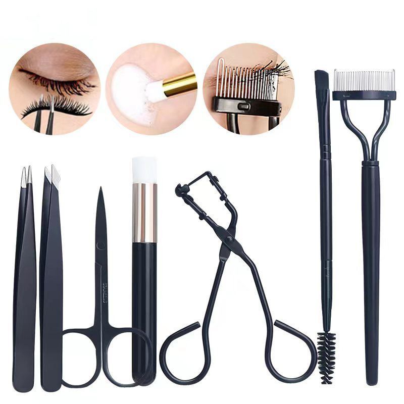 7Pcs Eyelash Curler Set Eyebrow Grooming Kit Eyes Makeup Tools For Women