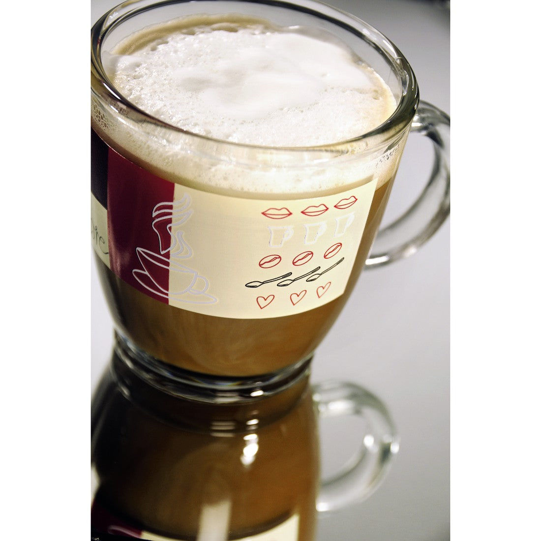 XAVAX 111084 Glass Coffee Cup, with decorations, 1 piece