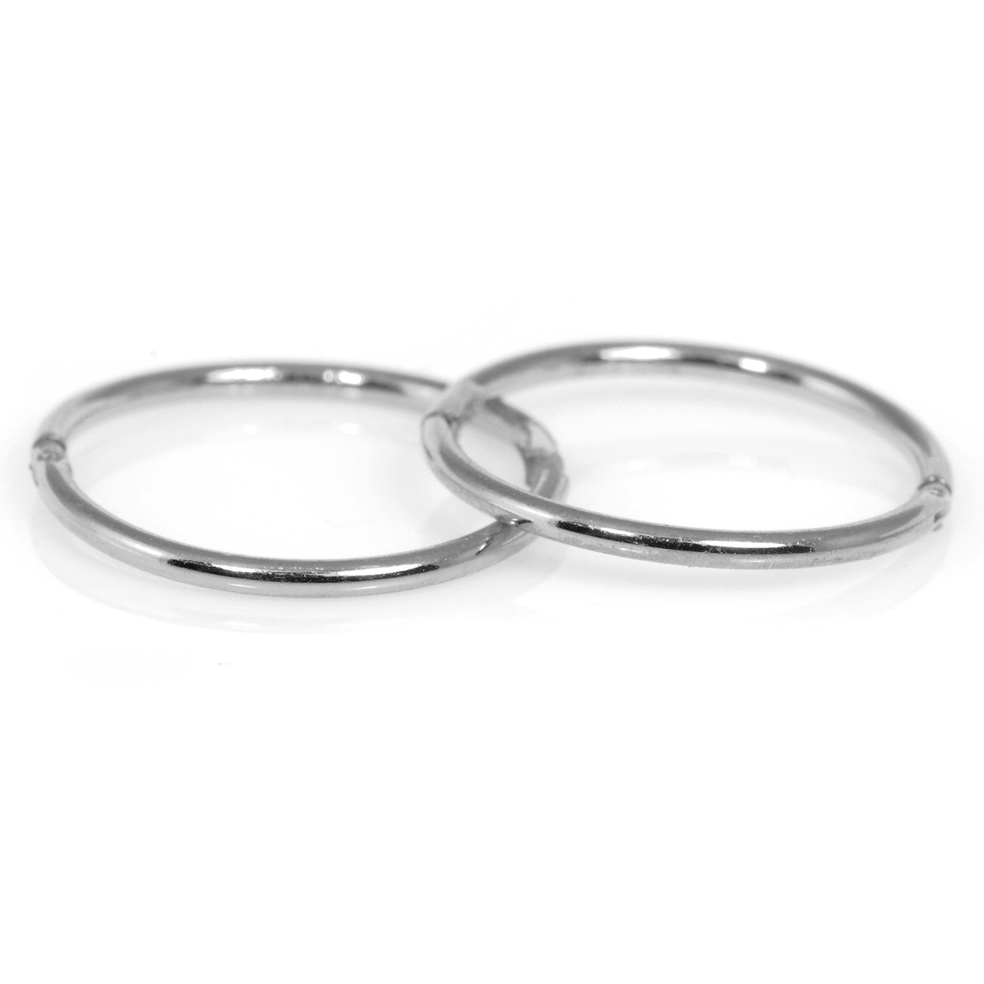 Caflon Fashion Sense White Stainless Hoop Earring, 0.5 Inch