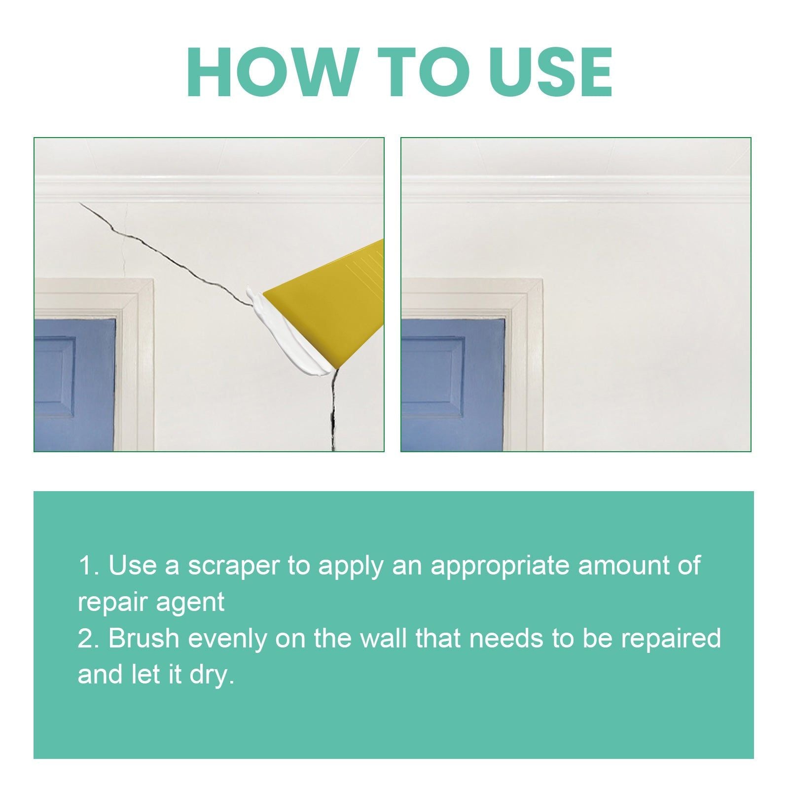 Fast Wall Repair Kit, Fix Stains, Cracks, Graffiti, Mildew, Easy DIY Restoration ,100g