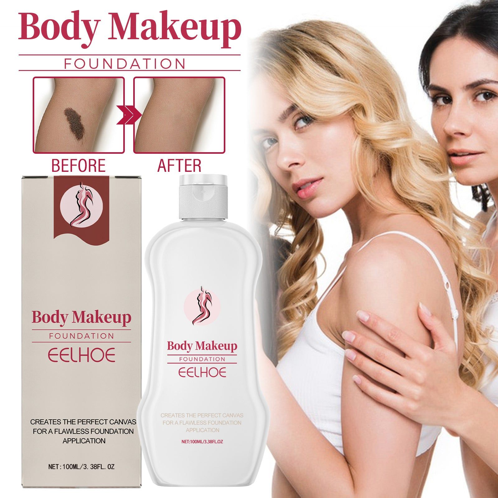 Body Makeup Liquid Foundation, Cover Up Skin Defects, Long-Lasting Moisturizer ,100ml