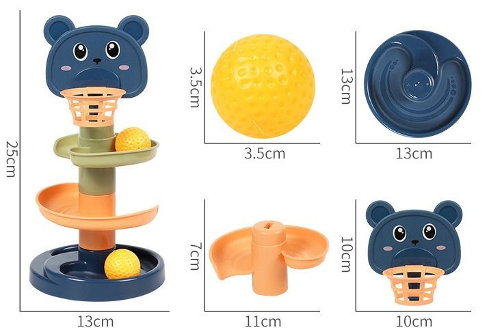 Rolling Ball Ramp Toy Spinning Tower Ball Activity Toy Educational Game Baby Toddler Gifts