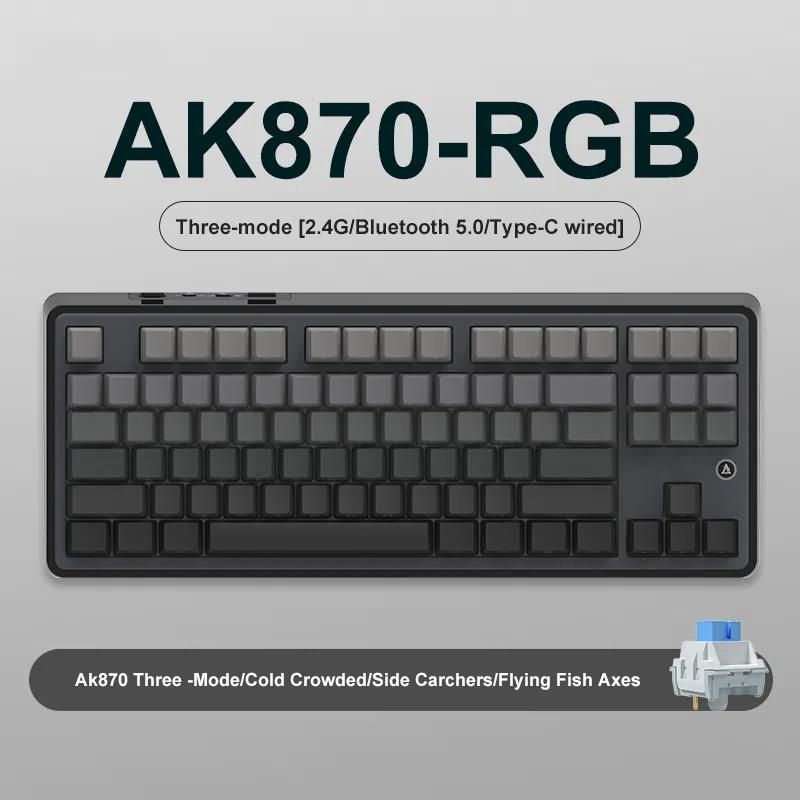 Ajazz AK870 RGB Keyboard Flying Fish Axis Gradient Gray