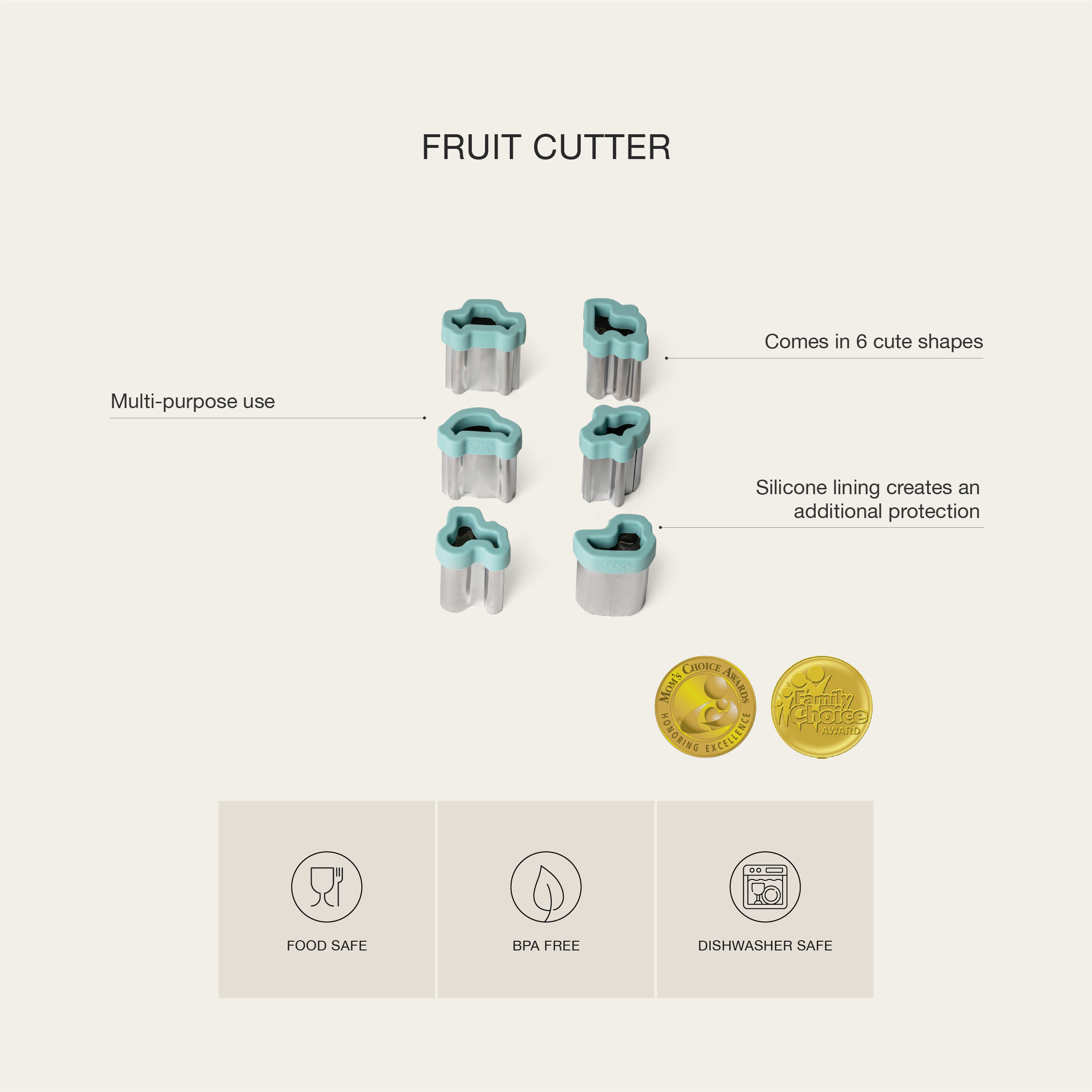 Citron-Fruit Cutters Set of 6-Vehicles