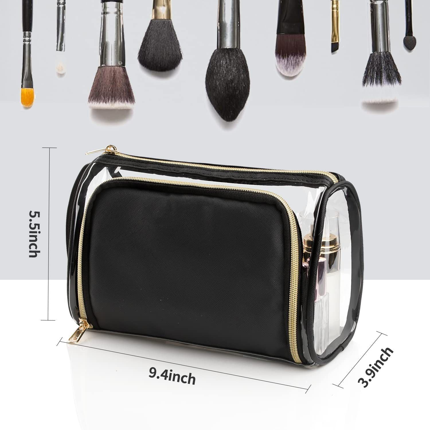 Large Clear Travel Makeup Bag with Handle