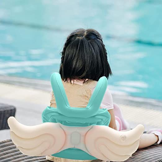 Kids Swim Vest Inflatable Swimming Ring Angel Wing Pool Float For Water Activities