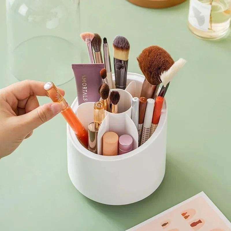 Rotating Makeup Brush Holder with Lid