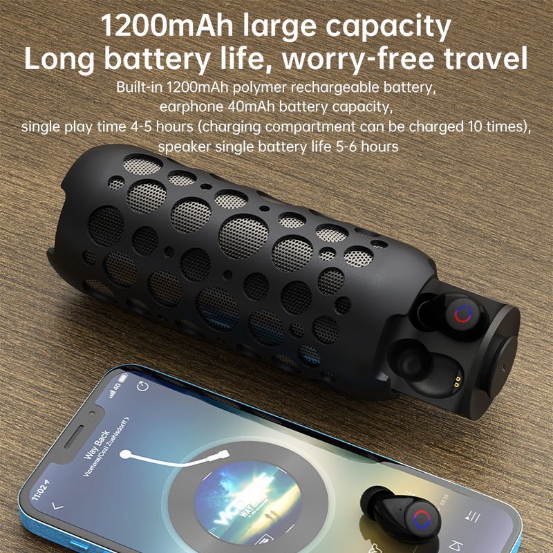 2 In 1 Wireless Speaker Bluetooth Headphone Outdoor Portable Stereo Tws Speaker