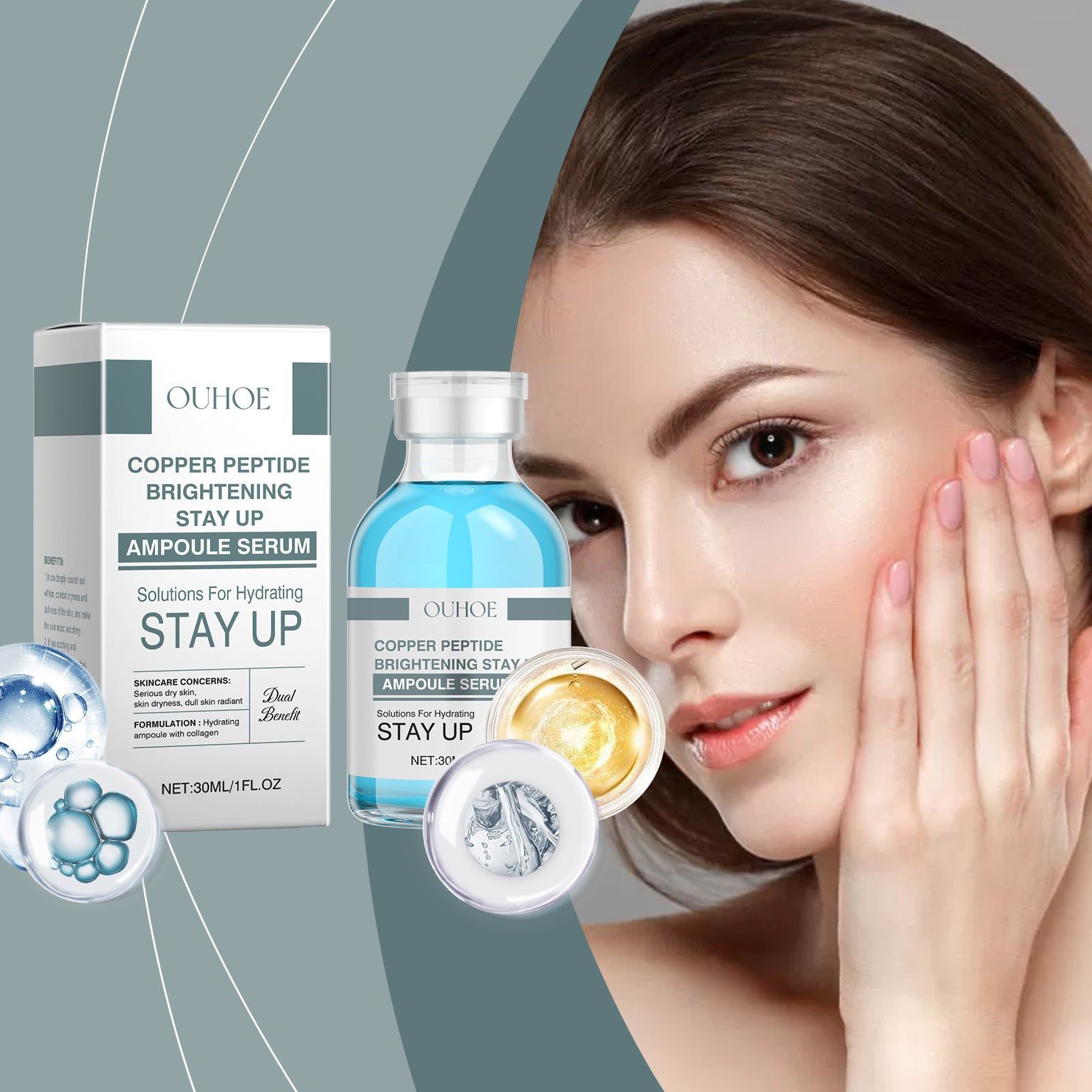Ultimate Hydrating Moisturizer, Repair Skin, Reduce Wrinkles, Deep Moisture, Hyaluronic Acid Ampoule ,30ml