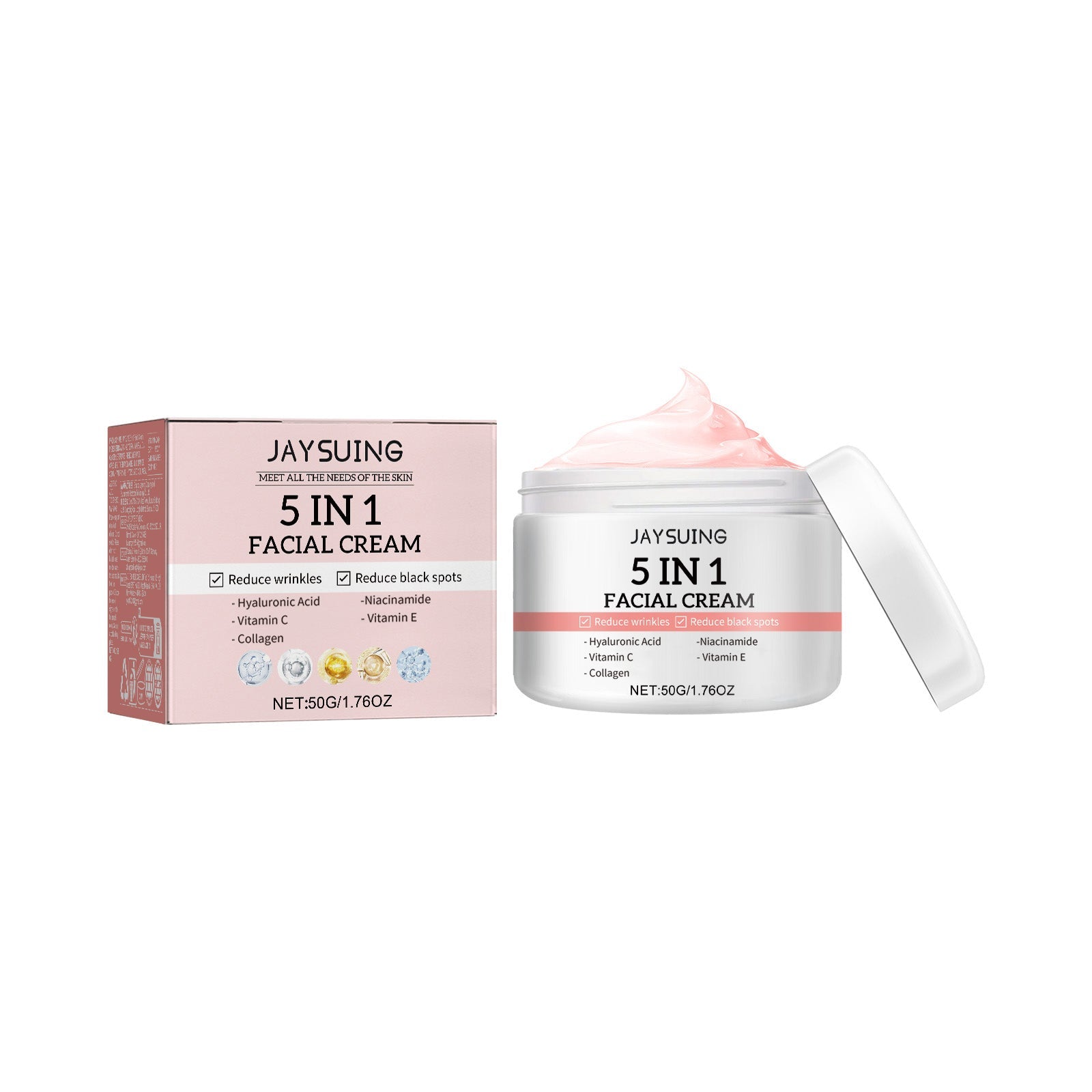5 In 1 Skin Care Facial Cream, Anti-Aging, Wrinkle, Moisturizer, Firming ,50g