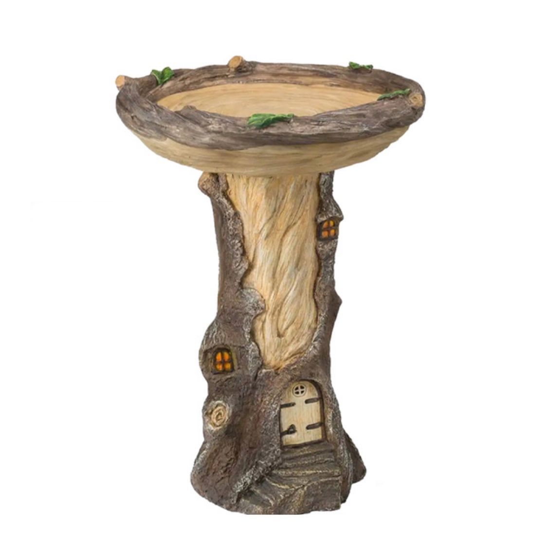 Bird Bath Feeders Bowl Garden Ornament Polyresin Handmade Decoration Outdoor