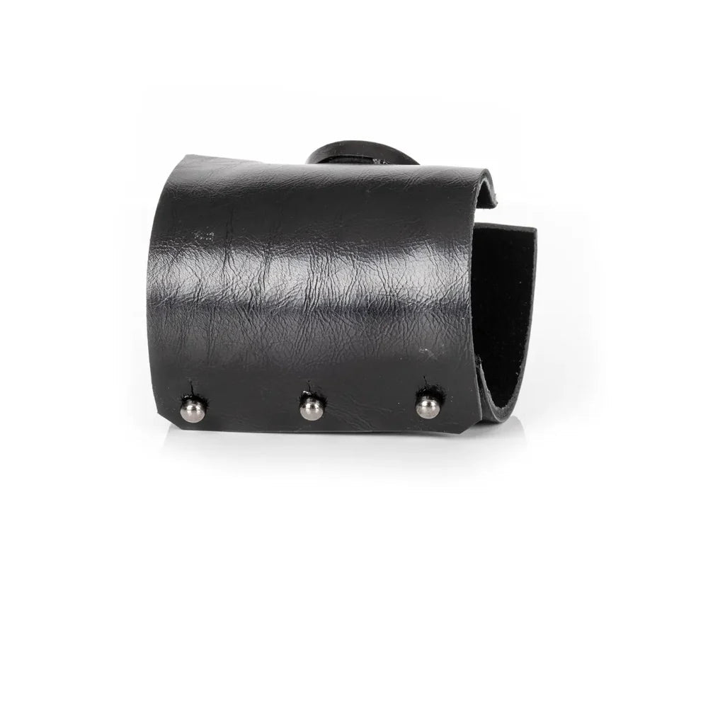 The Dark Aurora Faceted Crystal Leather Cuff Bracelet