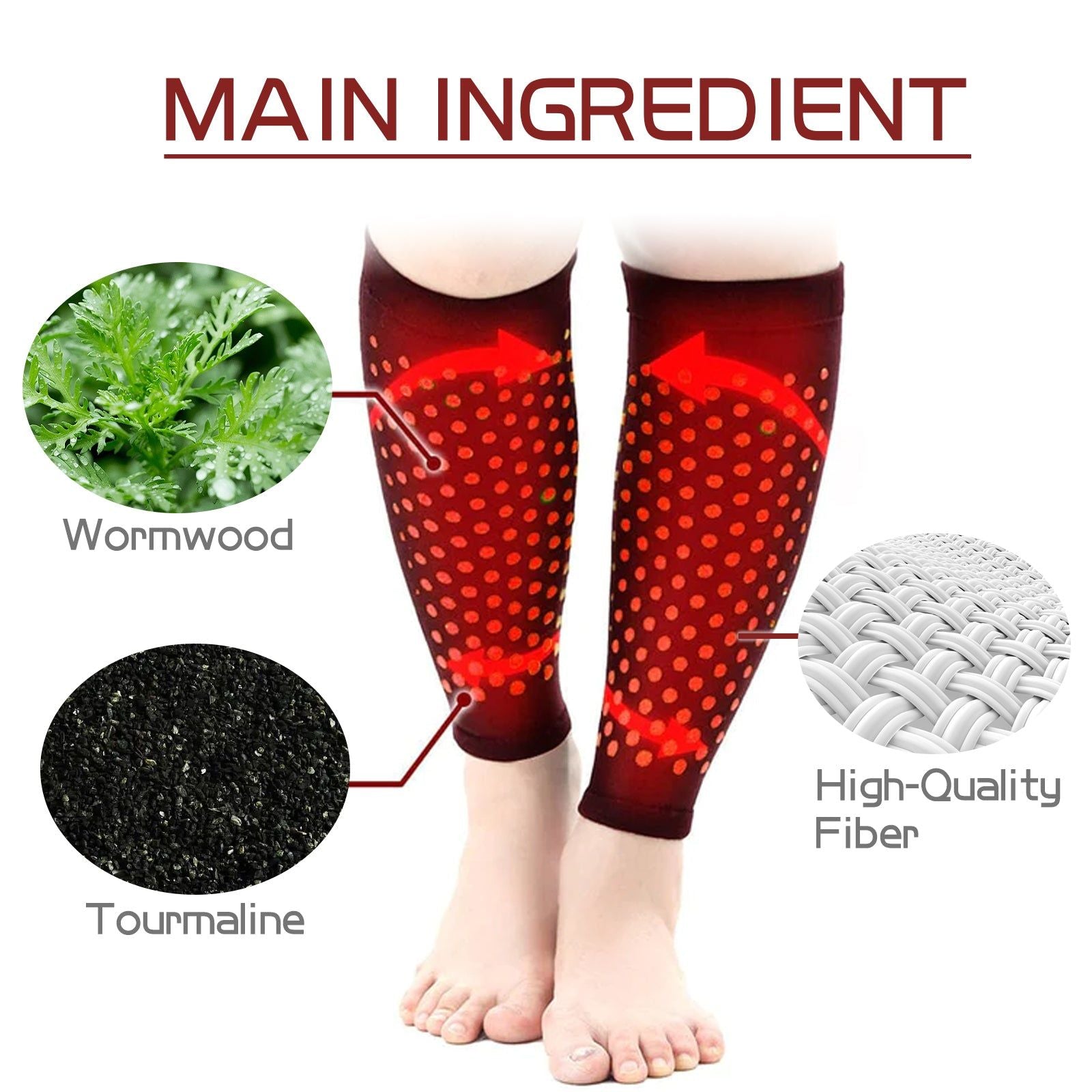 Hot Leg Sleeves for Lymphatic Relief, Blood Circulation, Venous Care, Warm Leg Cover ,1 pair