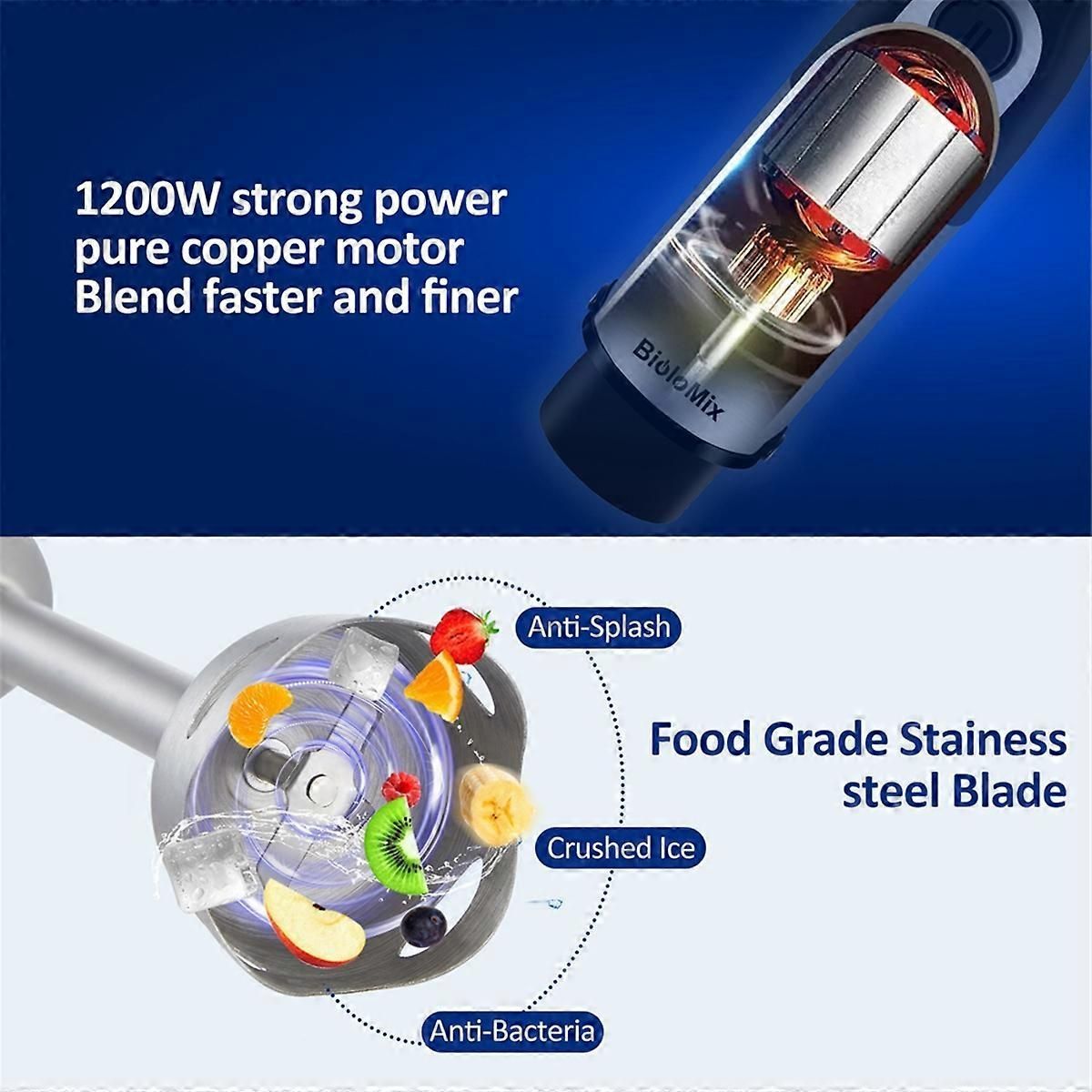 Hand Blender, Variable Speed Blender, Meat Grinder UK Plug