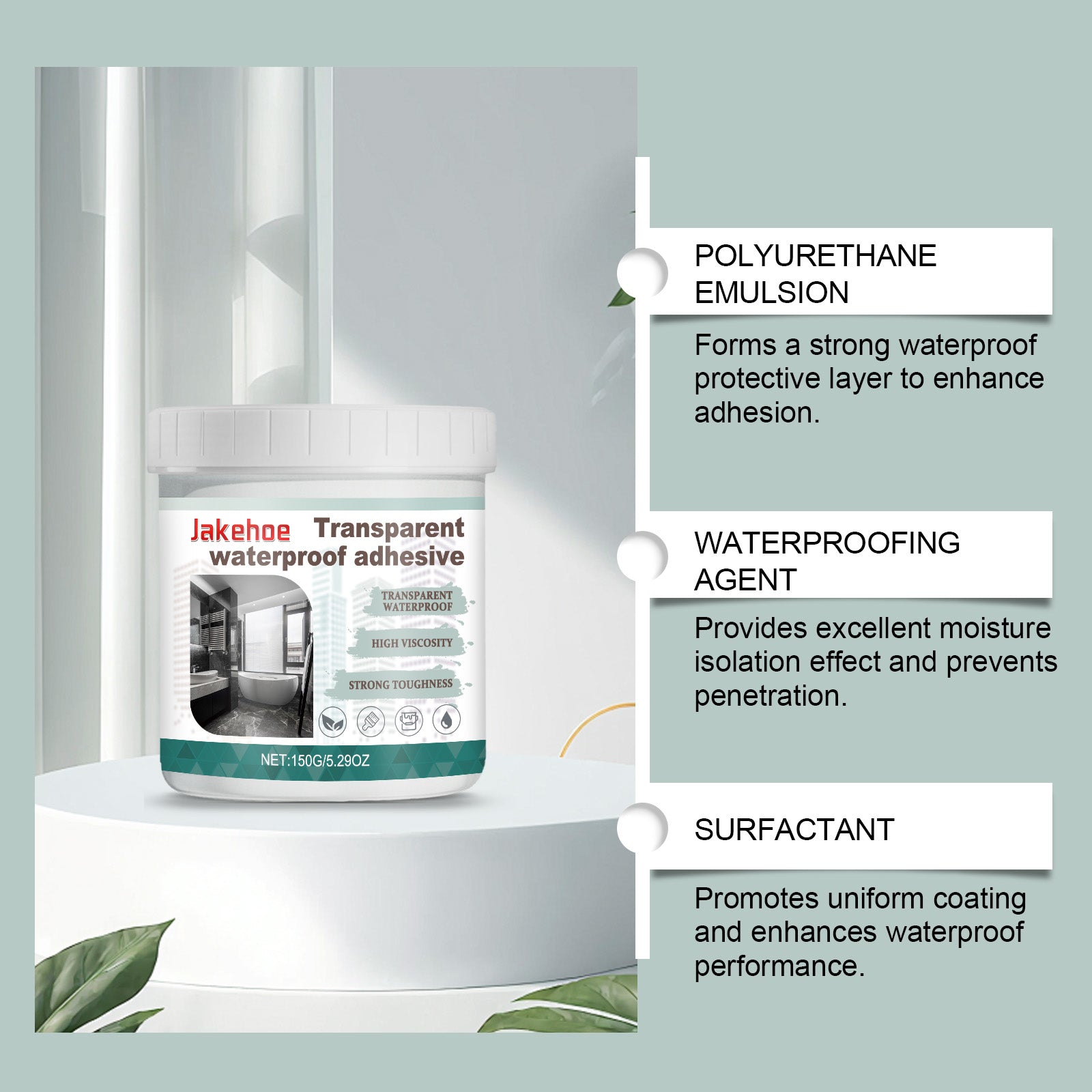 Premium Waterproof Sealant, Multi-Functional Transparent Adhesive for Home, Outdoor, Leak Proof, Wear-Resistant ,1 set
