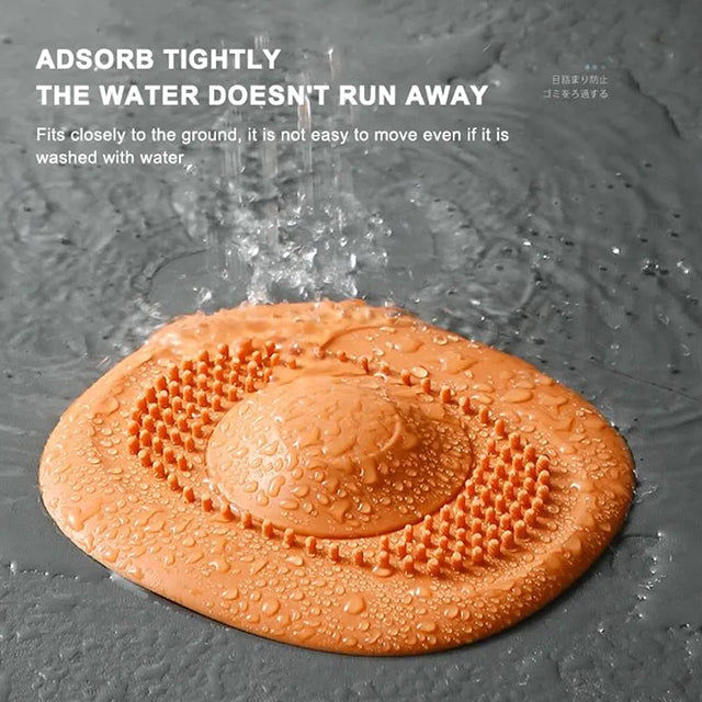 Bathroom Silicone Sink Drain Protector for Floor - Anti-Clog, Waterproof, Easy to Install