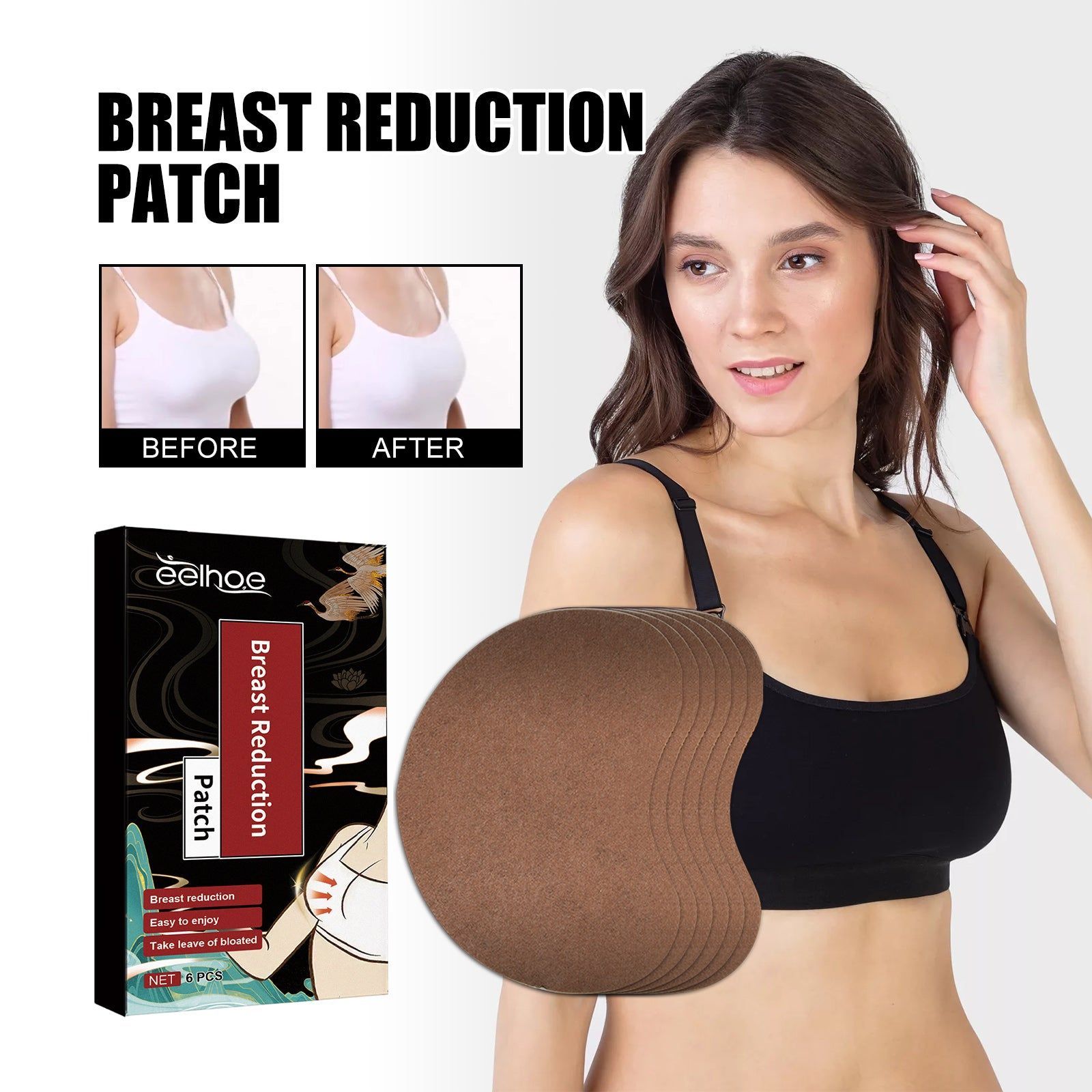 Breast Firming Patch, Anti-Sagging, Natural Lemon & Peppermint, 24g ,6pcs