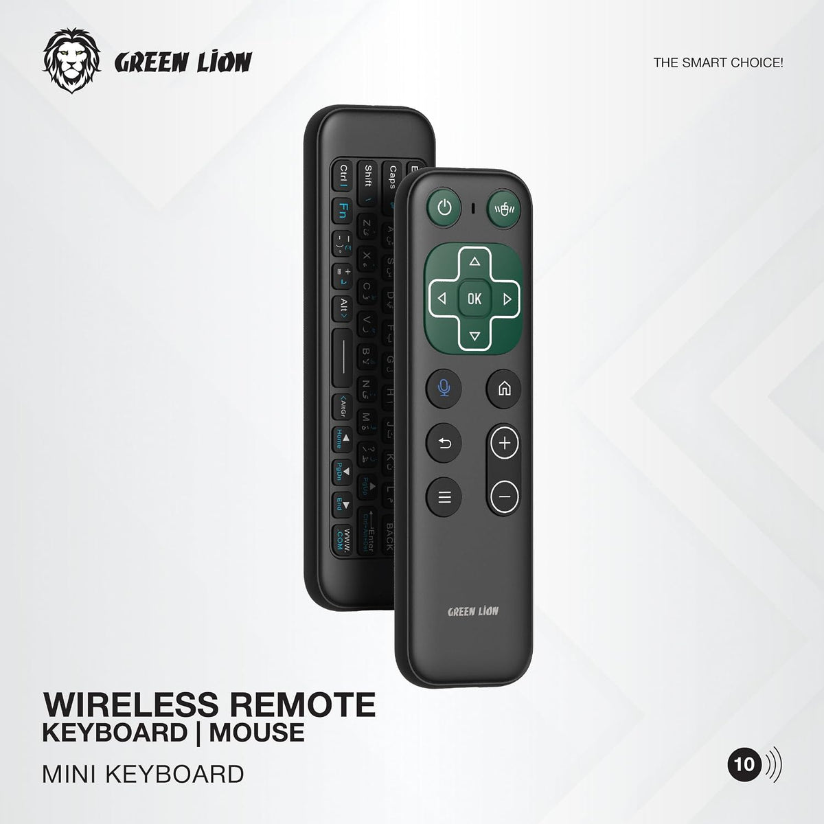 Green Lion Wireless Remote with Keyboard & Mouse, Black