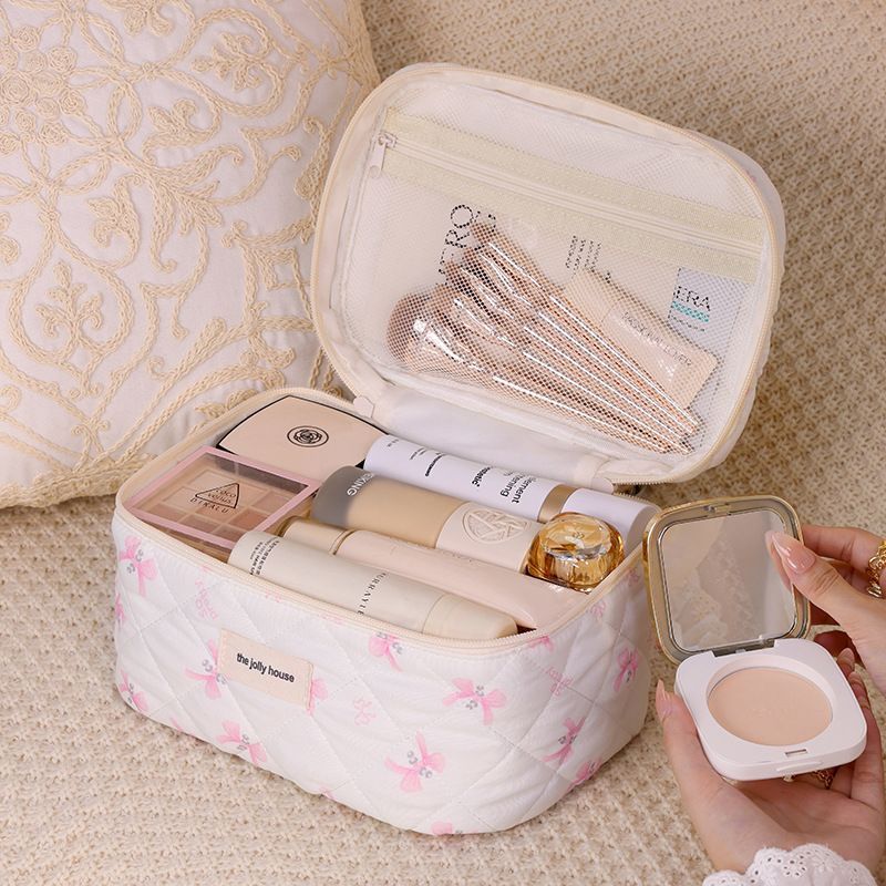 Bow Print Travel Makeup Bag