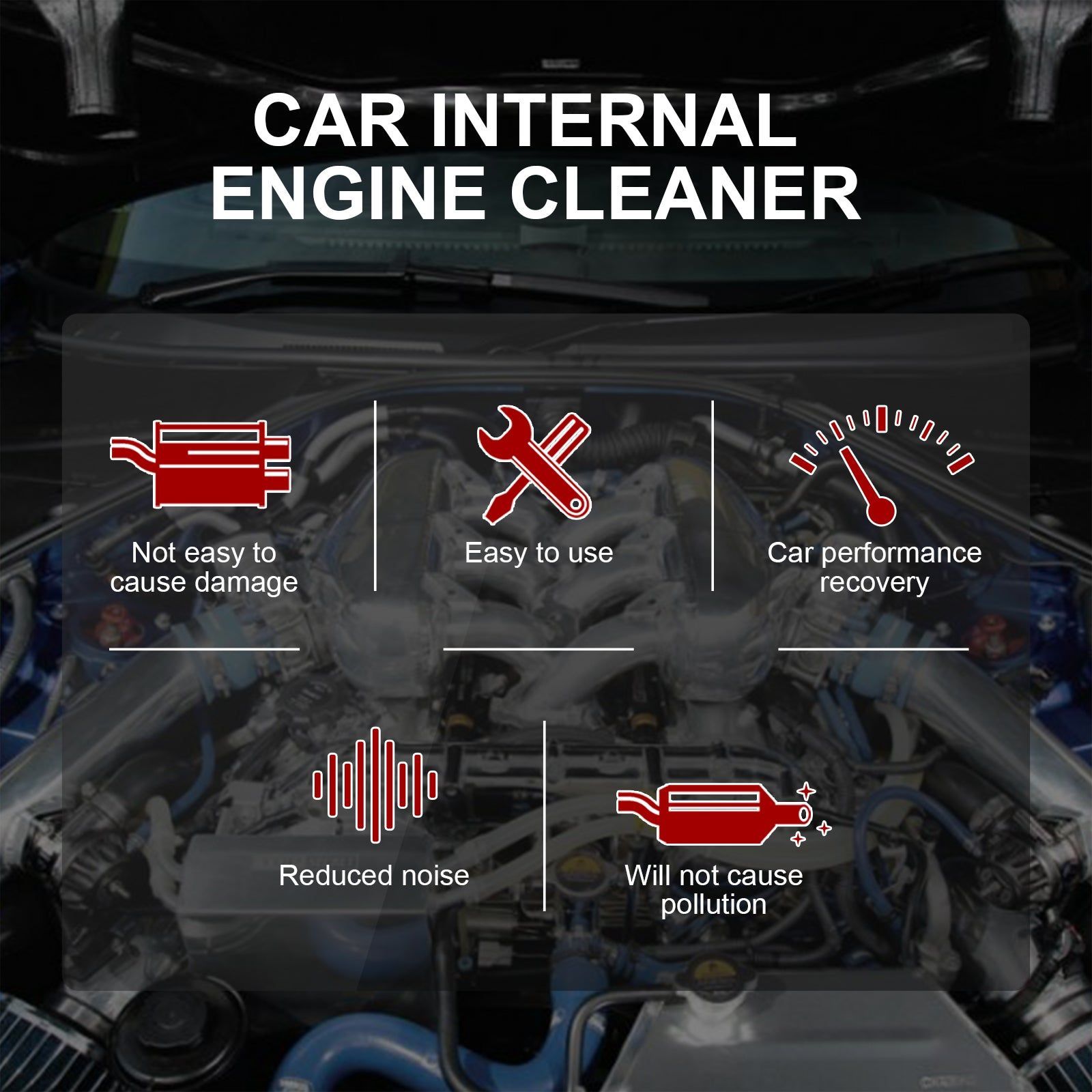 Car Engine Cleaner, Deep Decontamination, Rust Prevention, Mud Free, Automotive Cleaning Solution ,1set