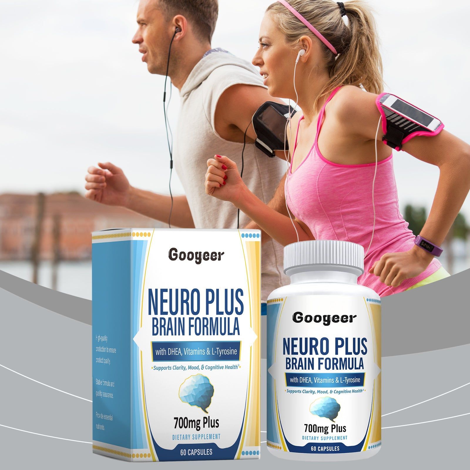 Boost Your Body Care, Enhance Energy, Stress Relief, Quick-Acting Brain Formula ,60capsules