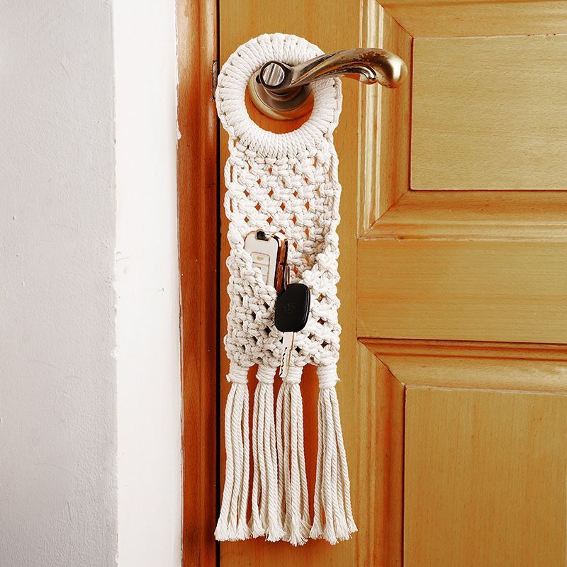 Bohemian Macrame Hanging Tapestry with Fringe Design for Living Room Bedroom Office