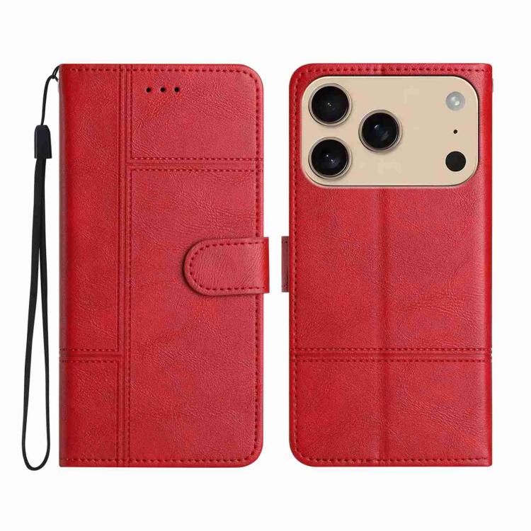 For iPhone 18 Pro Max / iPhone 17 Pro Max Cowhide Texture Stitching Leather Phone Case