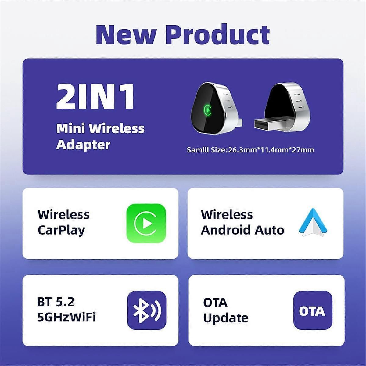 Mini Wireless CarPlay Android Auto Adapter