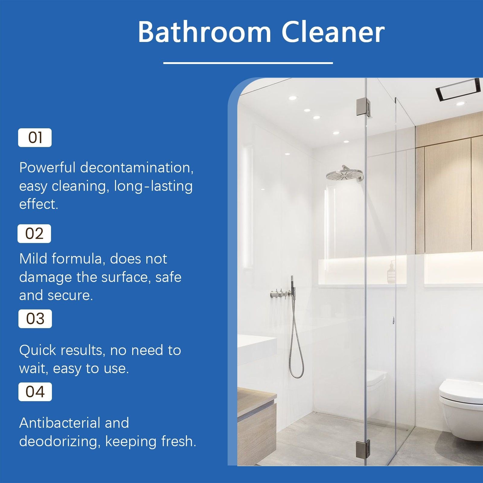 Bathroom Cleaner, Powerful Household Cleaning, Removes Water Stains and Lime, Fast Stain Removal ,120ml