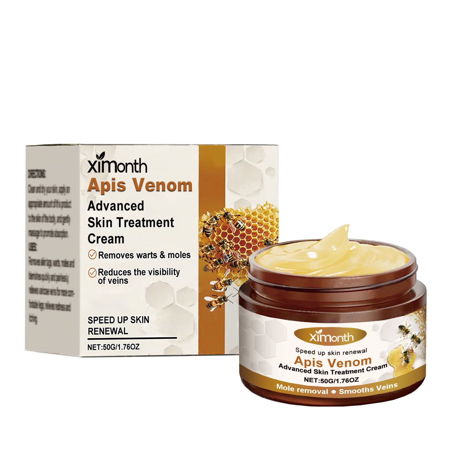 Bee Venom Skin Care Cream, Fast-Absorbing Moisturizer for Legs, Spots, and Blemishes ,50g
