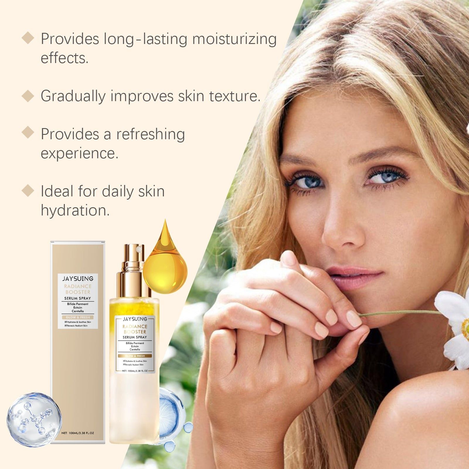 Brightening Moisturizing Facial Spray, Hydrating and Soothing Skin Care, All Skin Types ,100ml