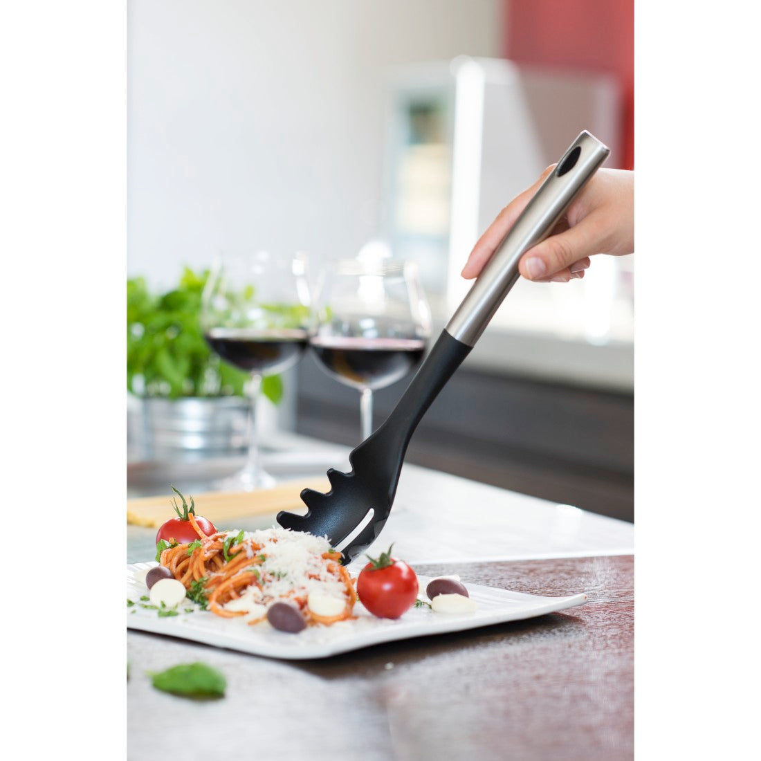 XAVAX 111425 Spaghetti Spoon Made From Stainless Steel / Nylon, 33.5 cm