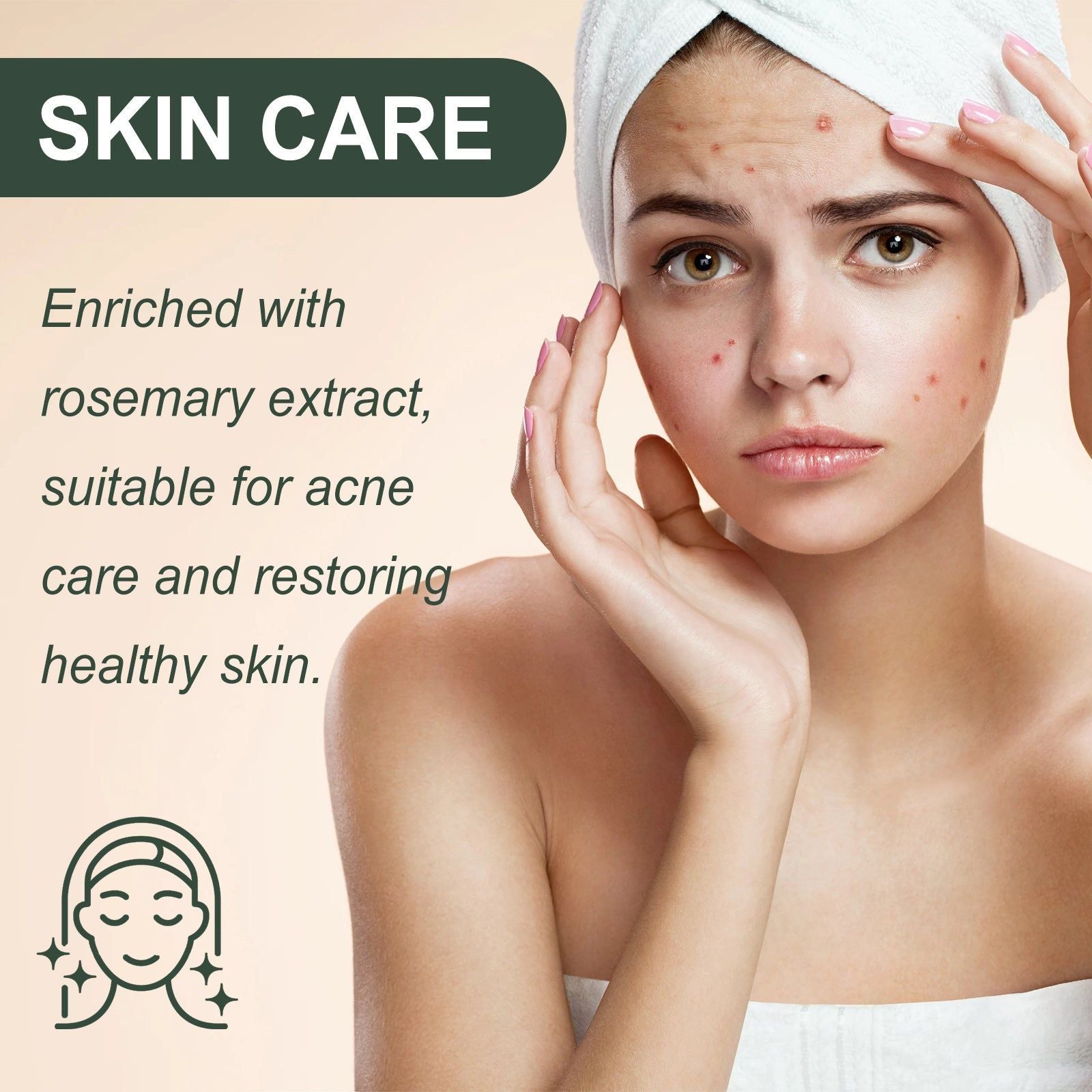 Revitalize Skin with Rosemary Essential Oil, Acne, Brightening, Moisturizing, Hair & Skin Care ,60ml