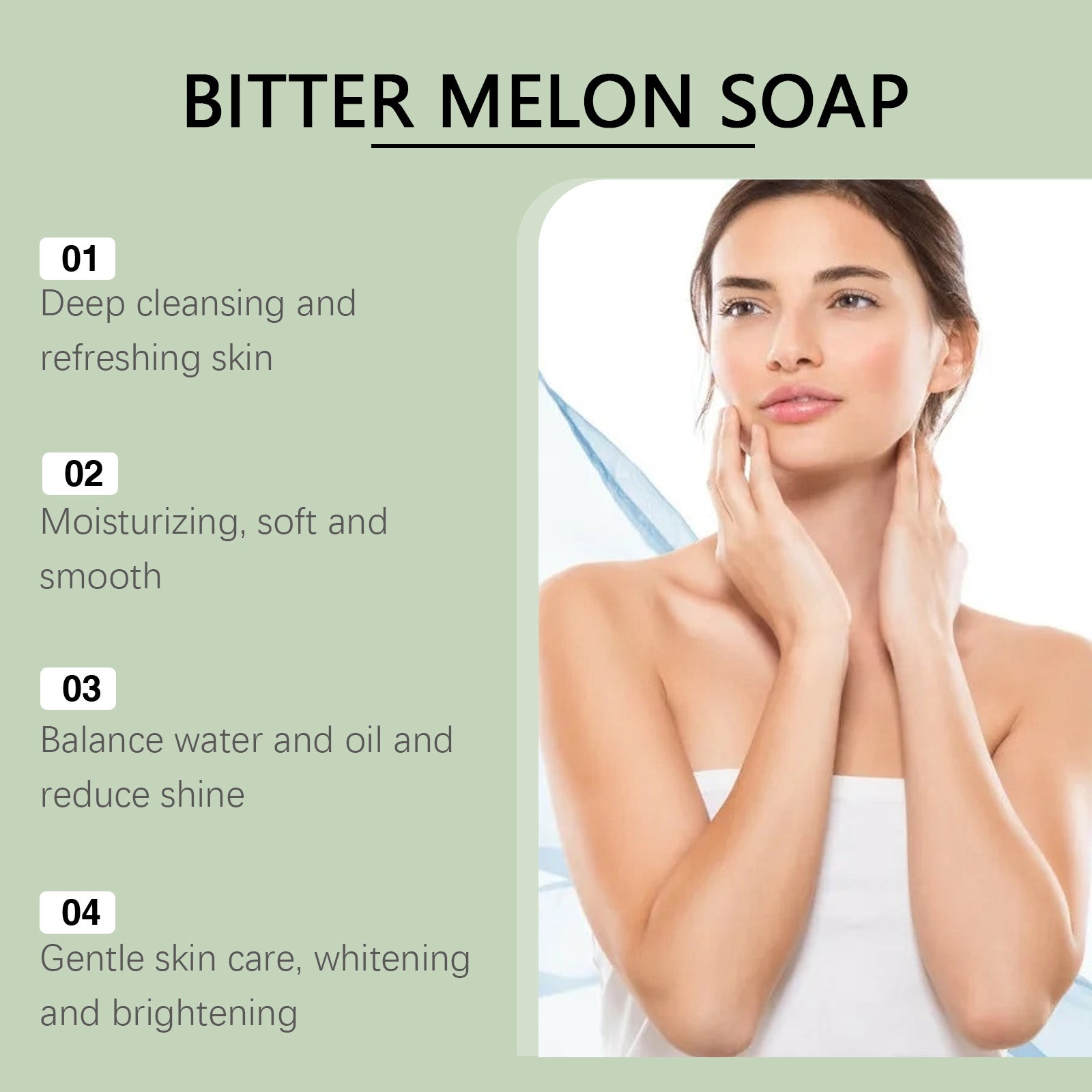 Bitter Gourd Herbal Body Cleansing Soap, Deep Pore Detox, Moisturizes Skin ,60g