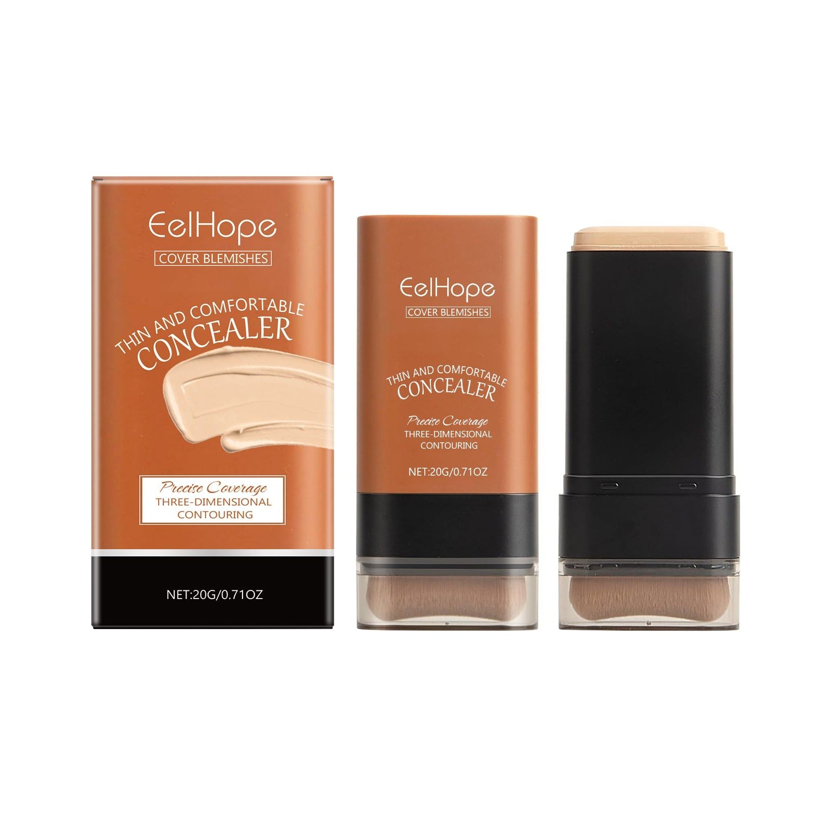Clear Concealer Foundation Stick, Natural Facial Care, Brightening, Moisturizing, Skin Tone Corrector ,20g