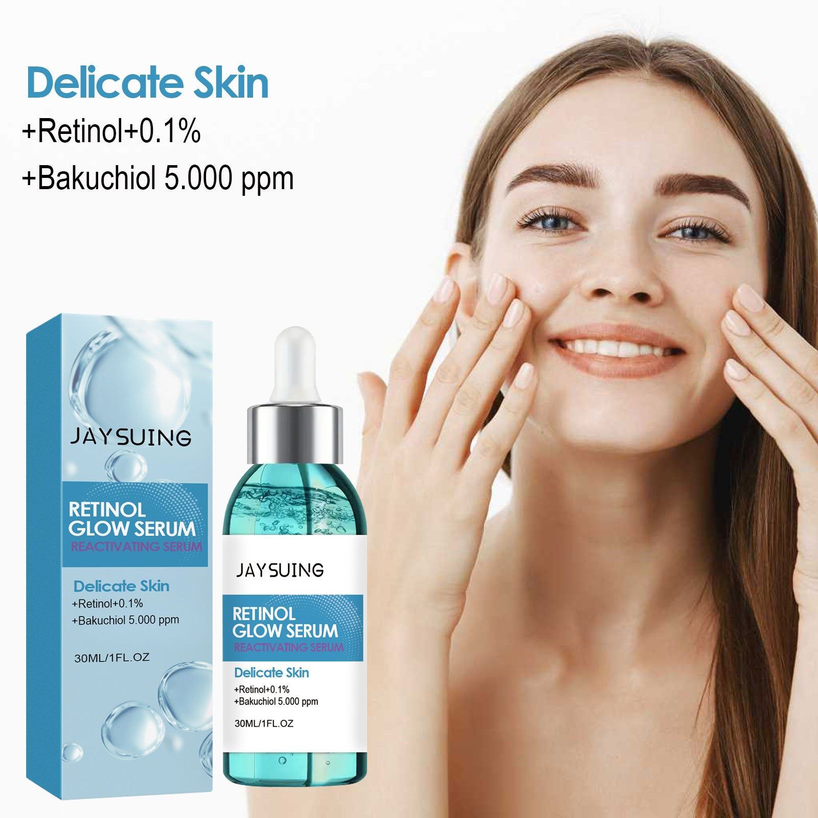 Retinol Glow Serum for Moisturizing and Anti-Wrinkle, Brightening Skin, Fading Fine Lines ,30ml