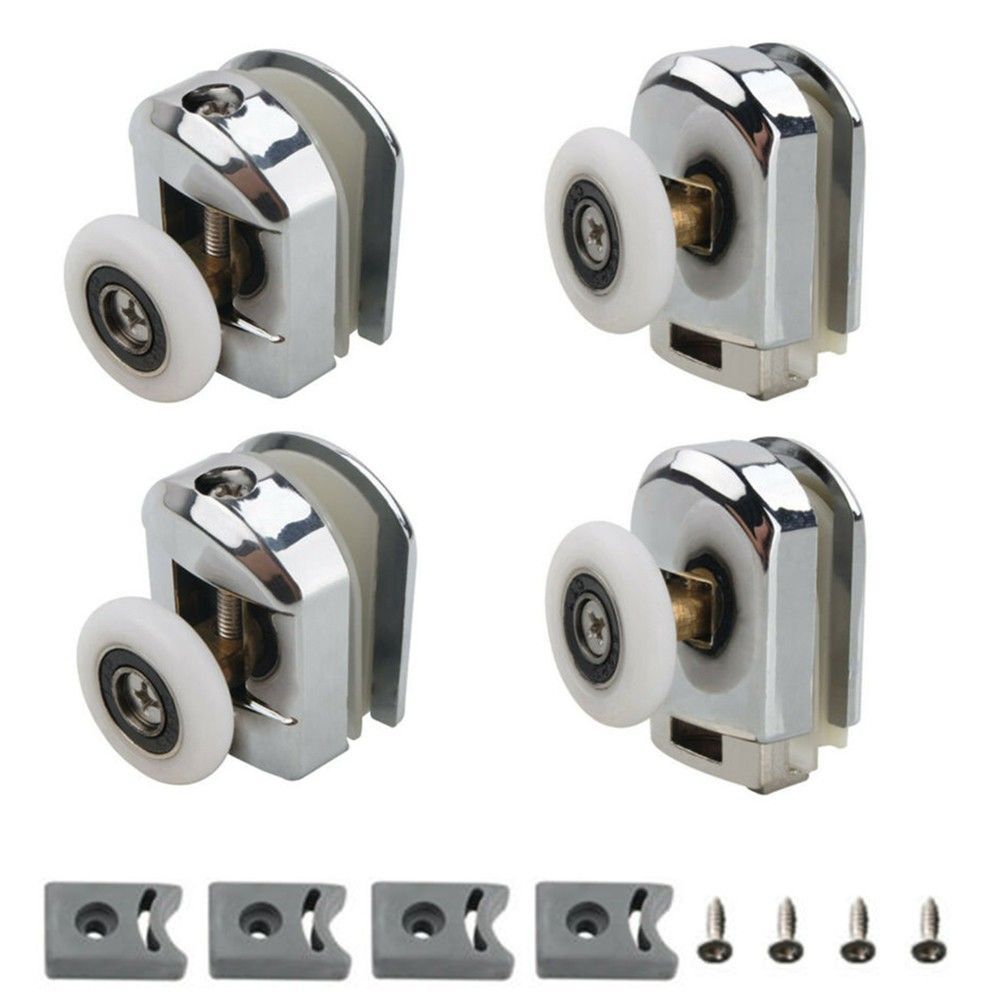 4Pcs Shower Door Rollers Zinc Alloy Sliding Glass Door Runners Wheels Home Tool
