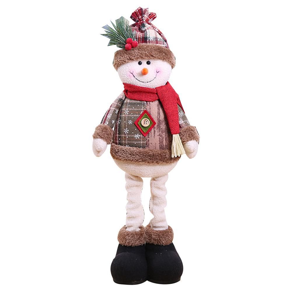 Christmas Santa Claus Plush Dolls Snowman Ornament Xmas Decoration Kids Toy