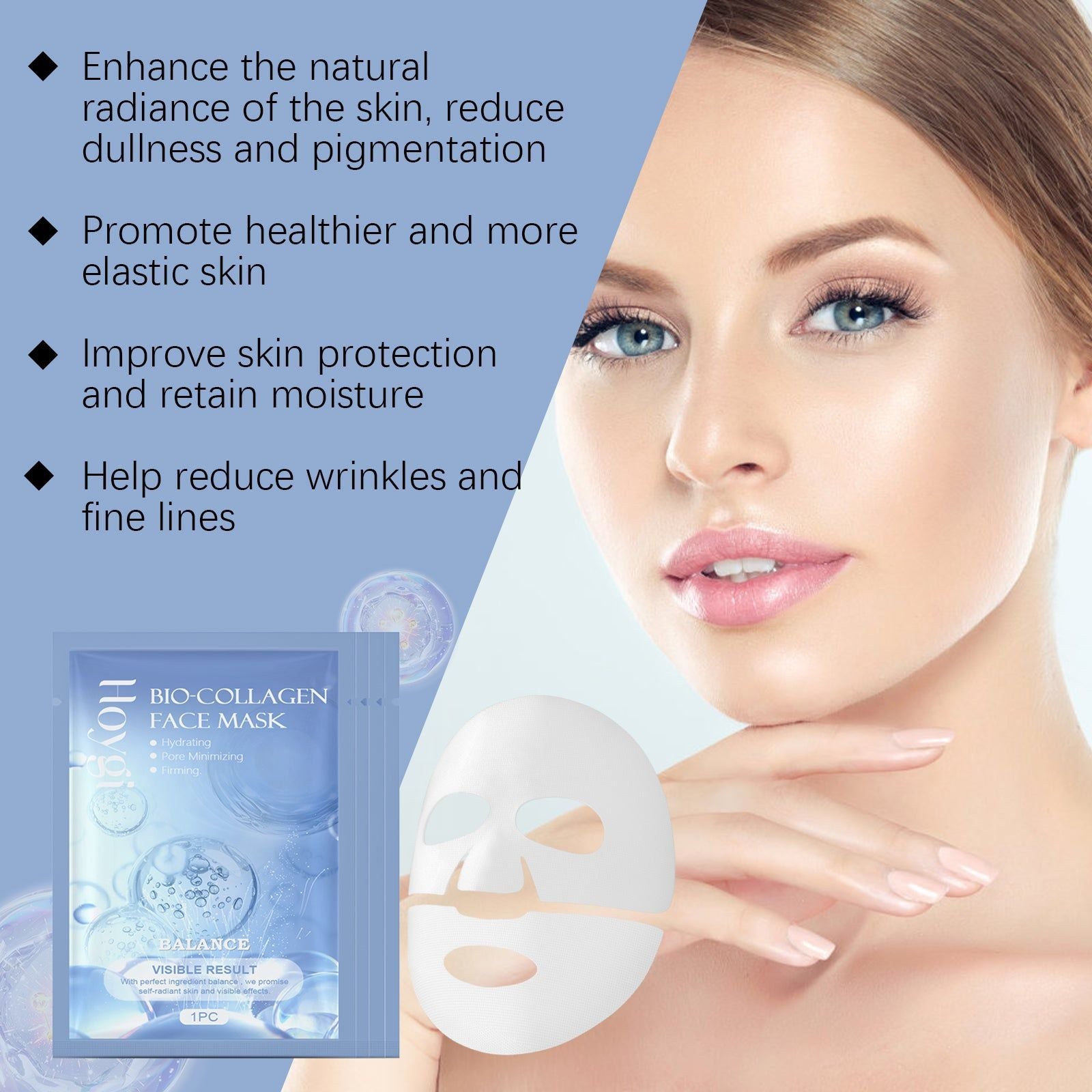 Collagen Hydrating Mask, Moisturizing, Refreshing Skin Care, Anti-Aging, Glow ,1pcs