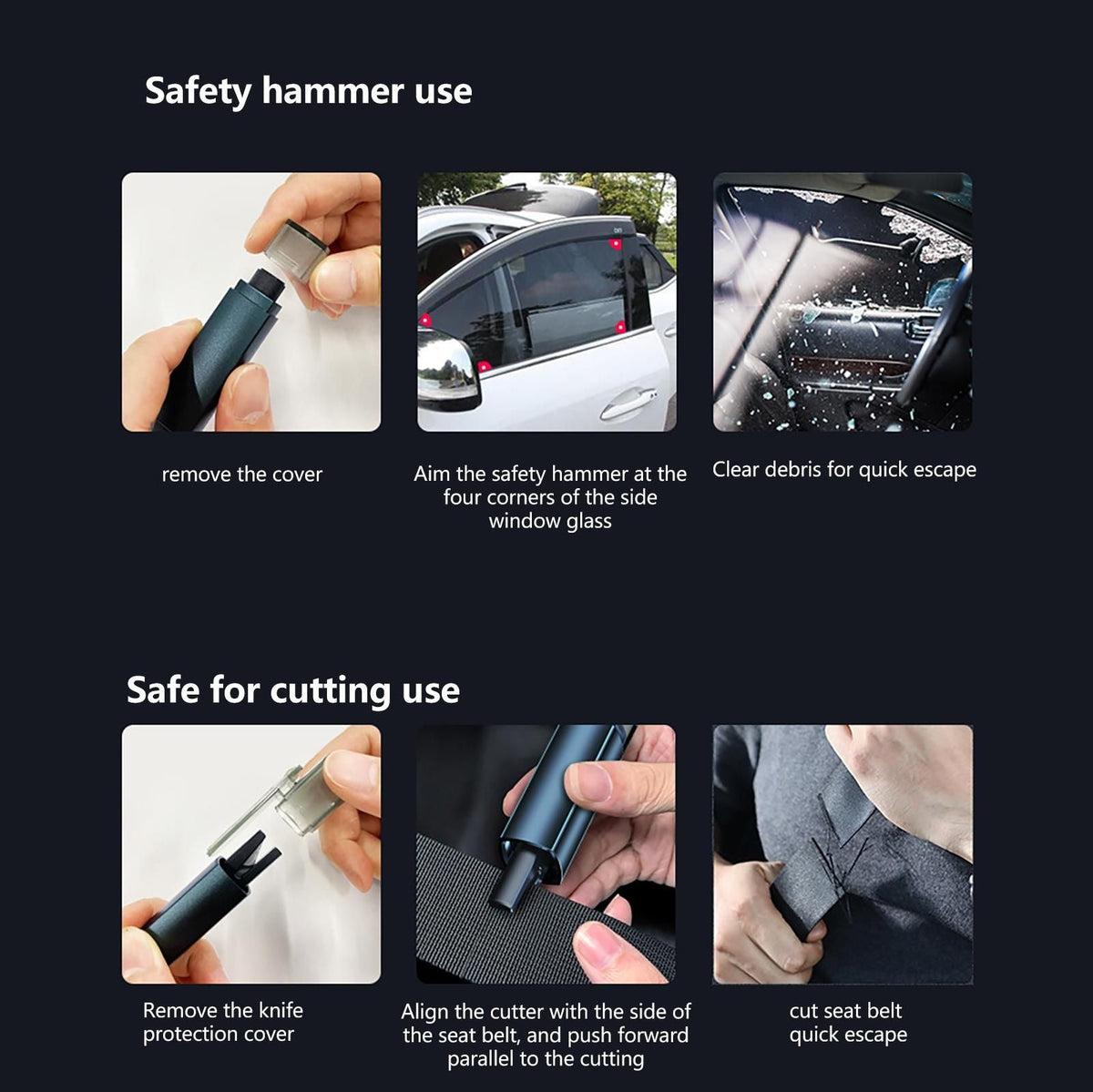 Car Safety Hammer Mini Lifesaving Hammer Multi Purpose Escape Window Breaker